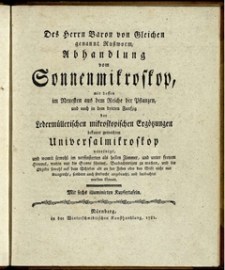 Abhandlung vom Sonnenmikroskop