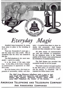 1910 Ad American Telephone Telegraph ATT Bell Everyday Magic